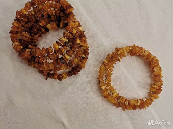 Браслет и бусы из янтаря натурального