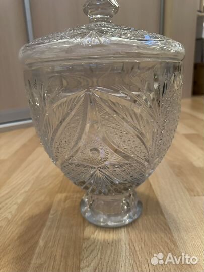 Супница, лимонадница хрустальная