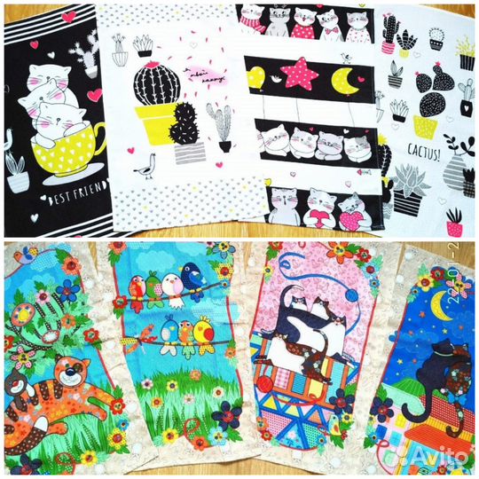 Кухонные Полотенца комплект 4 штуки разные