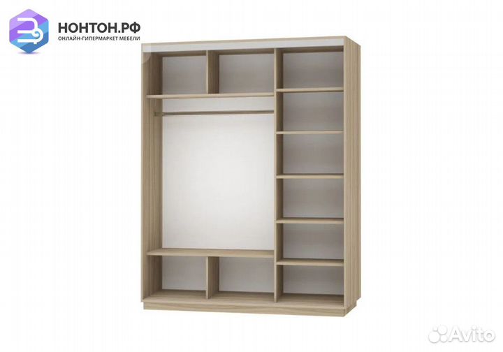 Шкаф-купе Нонтон 3-дверный ясень шимо светлый / са