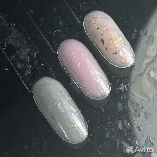 Базы холодные с фольгой поталь и ракушкой 15мл