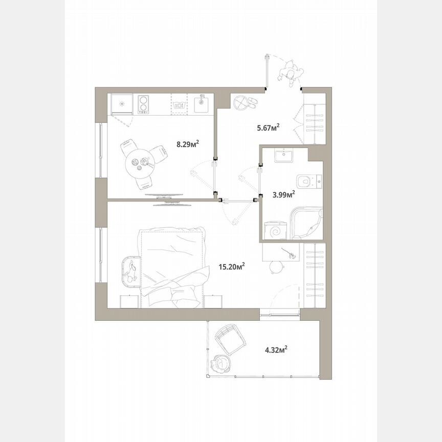 1-к. квартира, 35,3 м², 11/12 эт.