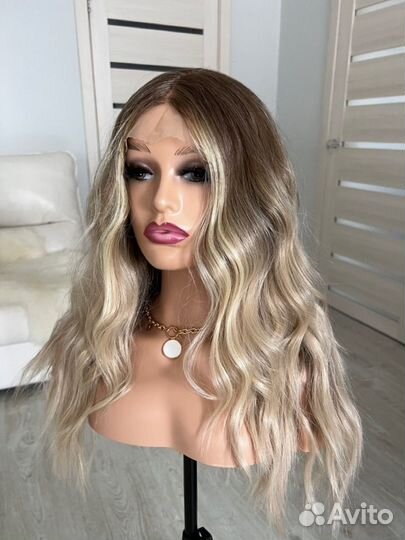 Парик полусистема блонд