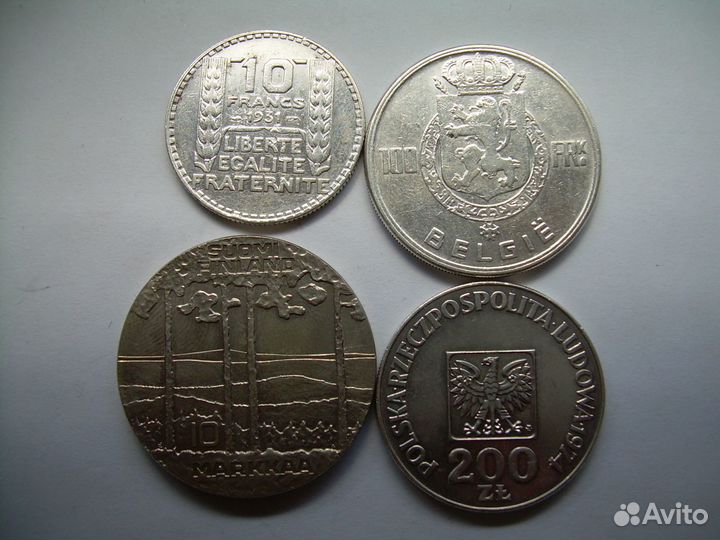 Франция,Албания,Эстония,Литва и др. серебро