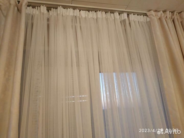 Шторы 2.7/1.5-2 шт.) + тюль сетка 10 м)