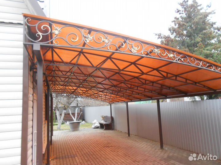 Навесы, козырьки, под авто, над дверью, над окном