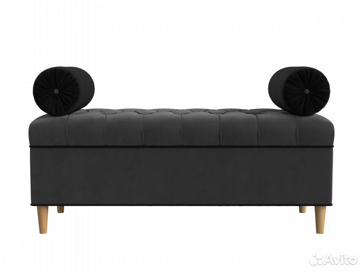 Банкетка Глория, велюр, серый, черный. Москва и мо