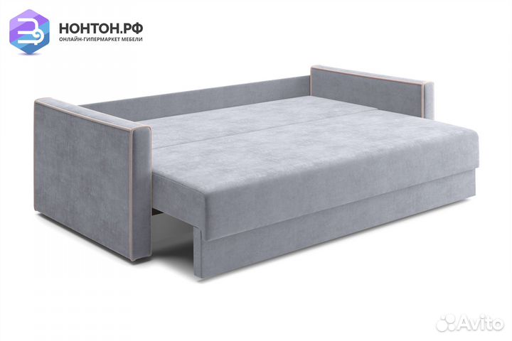 Диван еврокнижка Леон 3-х местный серый