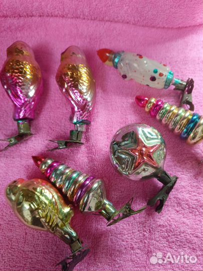 Елочные игрушки СССР на прищепке