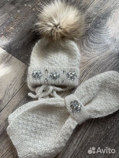 Комплект детский шапочка и шарфик ручной работы