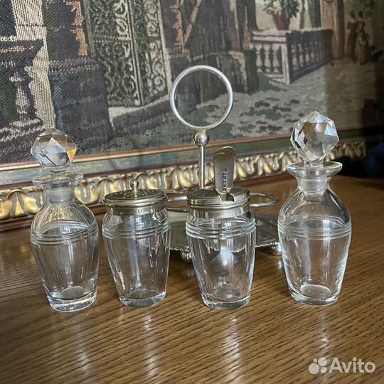 Антикварный английский набор для специй, круэт