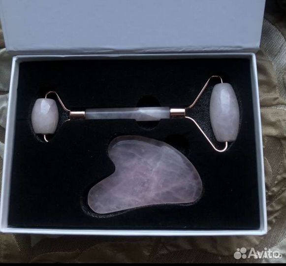 Массажный ролик и скребок.Камень Гуаша