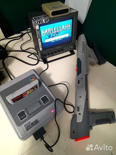 Nintendo Scope snes pal + cartridges Battleclash