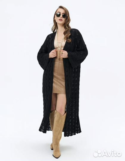 Кардиган длинный ажурный