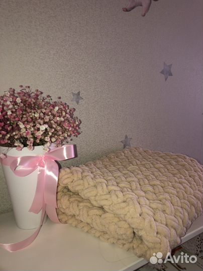 Плед детский вязаный ручная работа