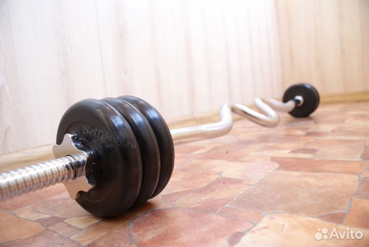 Штанга (6x1.25 + изогнутый гриф) вес 13.6 кг