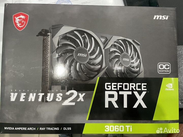 Видеокарта rtx 3060 ti ventus 2X 8G OCV1 LHR