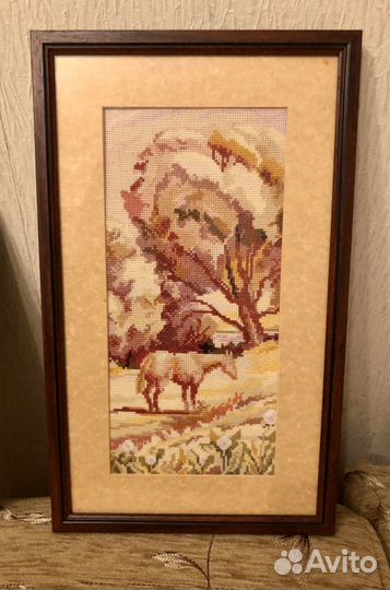 Вышивка крестиком, картины в рамах