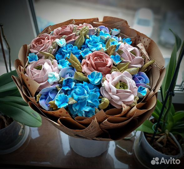 Съедобные букеты из зефира