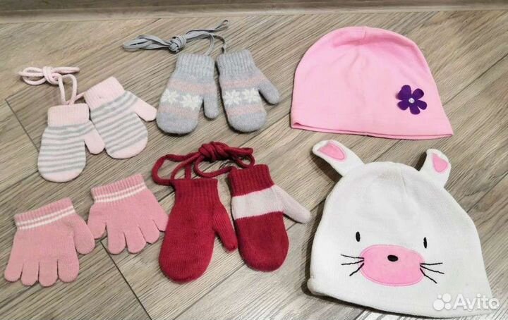 Шапки, варежки, панама на 0-2 года