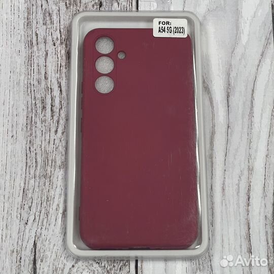 Чexол наклaдкa для Samsung Galaxy A54 вишневый