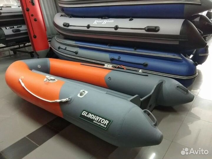 Лодка пвх Gladiator E300S оранжево/темно-серый