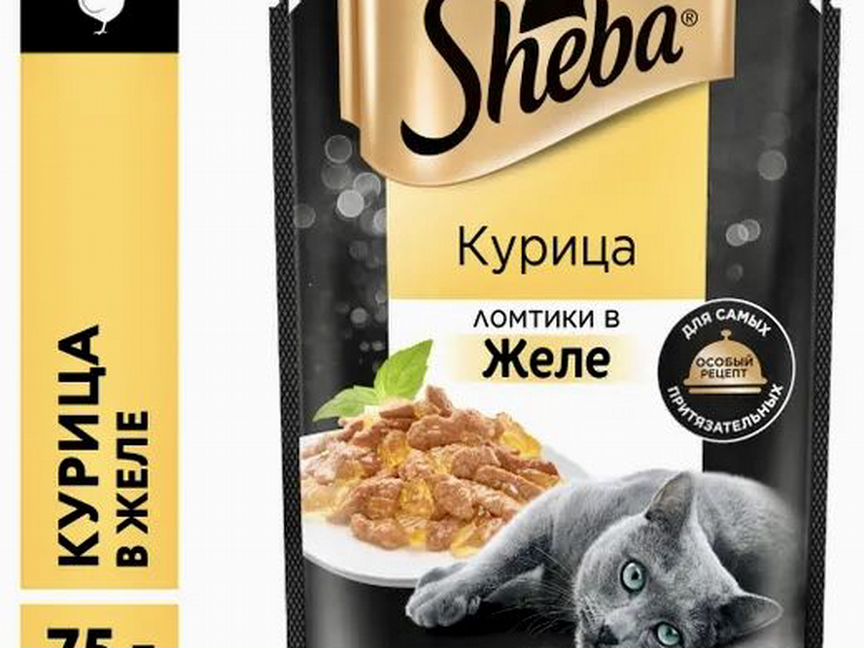 Корм Sheba курица ломтики в желе 28 шт по 75 гр