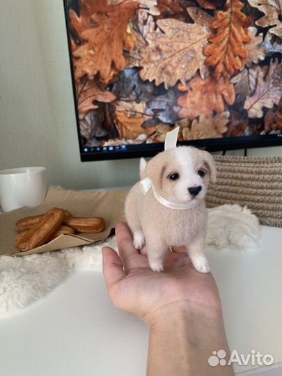 Игрушка щенок ручной работы, щенок валяние