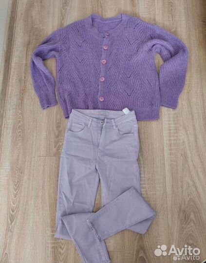 Женская одежда 42 р : брюки, кардиган, джинсовка