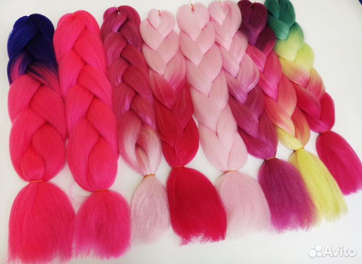 Канекалон розовые оттенки