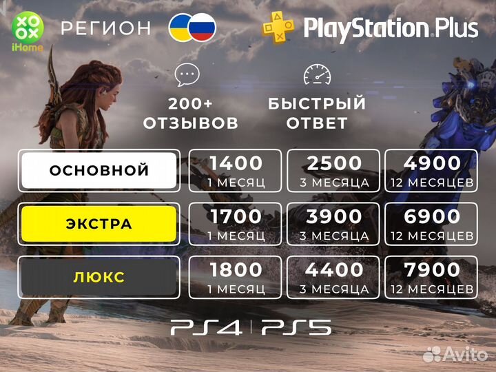 Подписка пс плюс Extra/Deluxe полностью на русском