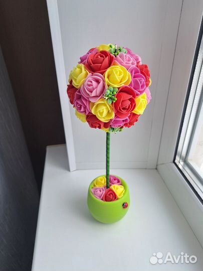 Топиарий из роз (handmade, новый)