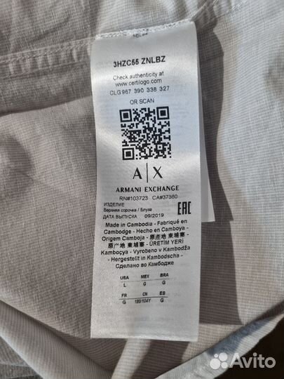 M,XL,2XL Новая Armani exchange рубашка