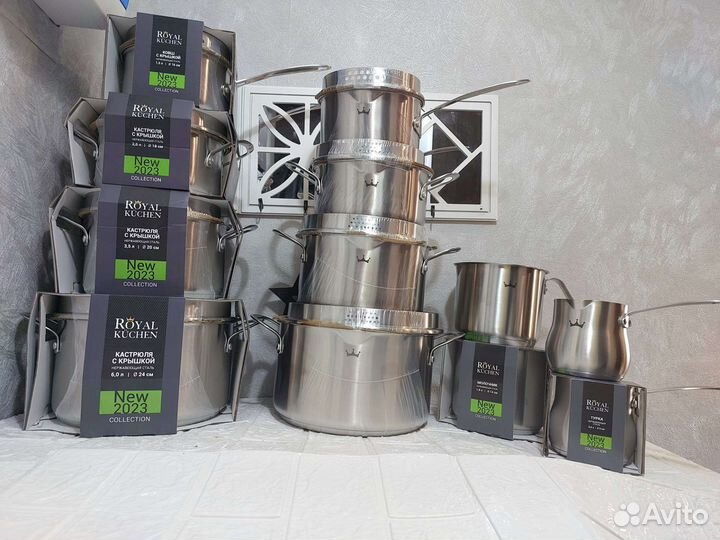 Кастрюли royal kuchen 2 серия новые магнит 6л ковш