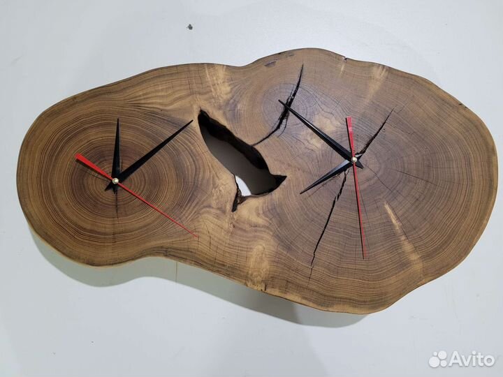 Часы настенные лофт из спила карагача