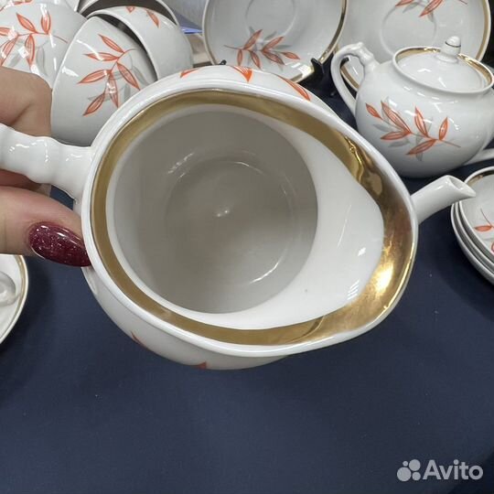 Сервиз чайный Листья, Дулево Ветка СССР (сзр)