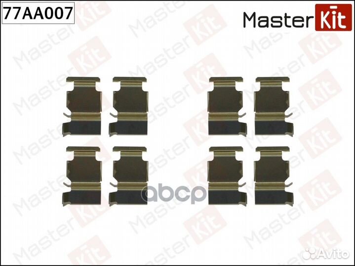 Комплект установочный тормозных колодок 77AA007