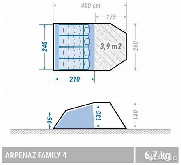 Палатка decathlon family 4