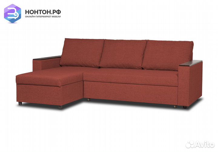 Диван угловой дельфин Тайлер терракотовый