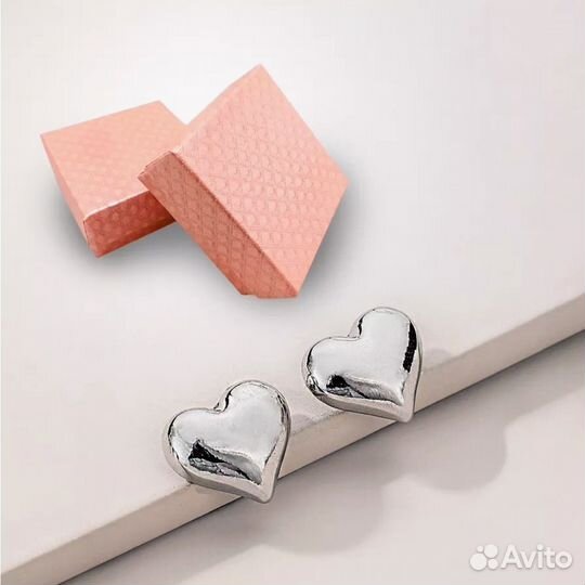 Серьги сердечки