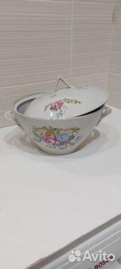 Супница фарфоровая дулево