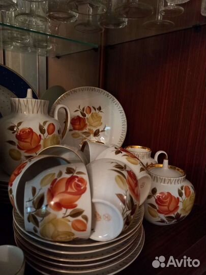 Сервиз чайный лфз букет чайных роз