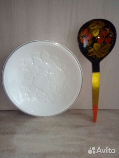 Половник Хохлома и блюдо зик СССР