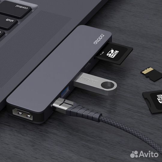 Адаптер USB-С для MacBook 7в1 Thunderbolt 3 4khdmi