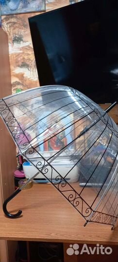 Зонт трость прозрачный