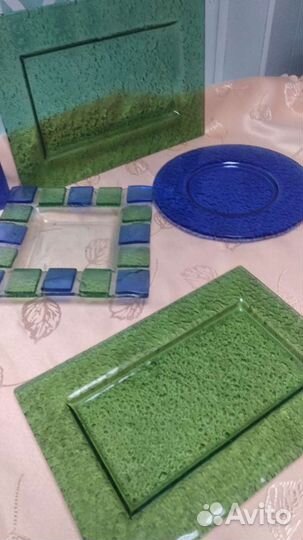 Посуда цветное стекло