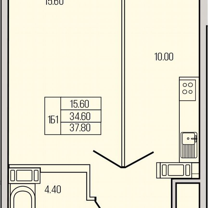 1-к. квартира, 37,8 м², 8/19 эт.