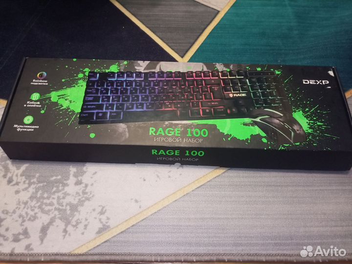 Игровая клавиатура и мышь dexp rage 1000