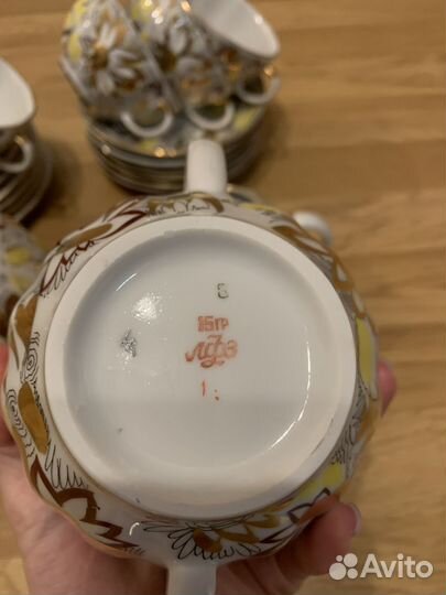 Сервиз лфз СССР золотые ромашки
