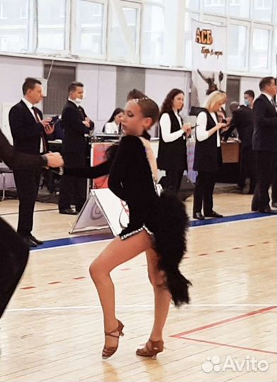 Платье бархатное латина Ю2 для бальных танцев